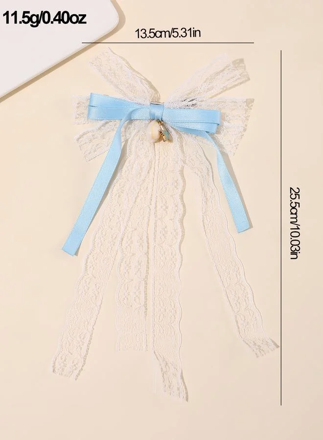 Take Two  Girls Blue Seashell and Star Charm Bow Hair Clip for Women | Best Price UAE