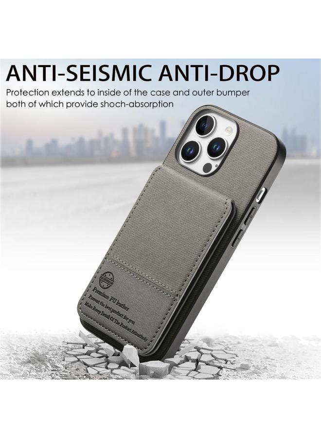 S-TOP Case For iPhone 13 Pro Max Twill Fabric Leather Vertical Flip RFID Card Bag Phone Case - Image 4