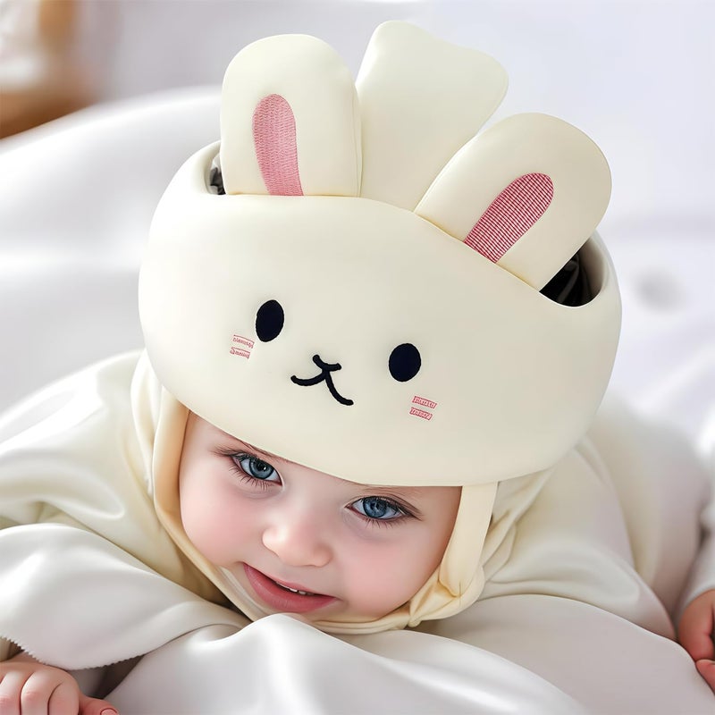 LBOYLOVE® Baby Helmet for Crawling Walking, Soft and Lightweight Baby Head Protector with Adjustable Straps, 360° Protection for Toddlers, Cute Bunny Ears Design - Image 2