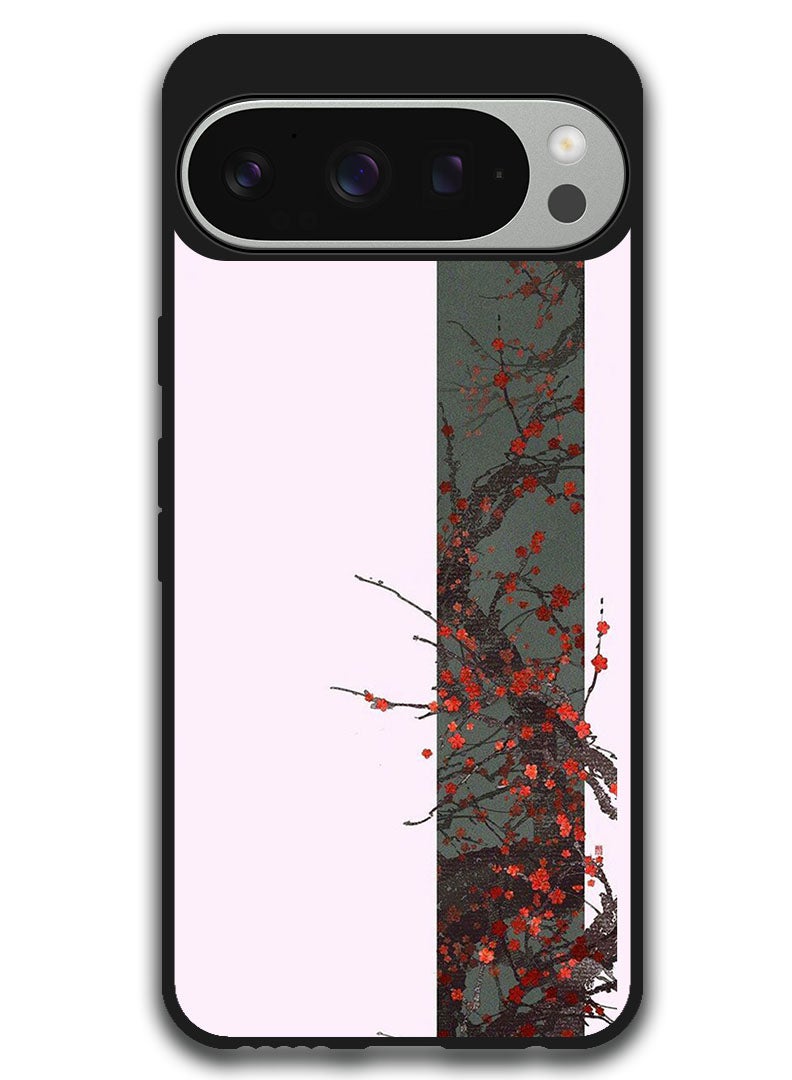 Theodor Protective Case Anti Scratch Shock Proof Bumper Cover For Google Pixel 9 Pro Floral design - Image 1