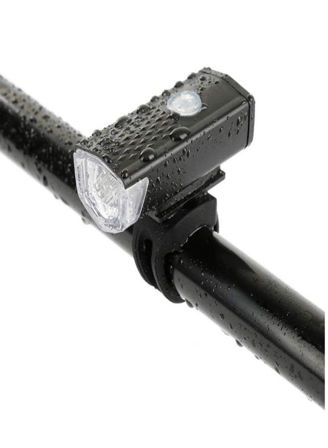 RESHNE 300LM Rechargeable USB LED Bicycle Bike Flashlight LAMP MTB Front Bicycle Cycling Light Headlight (Black) - Image 2