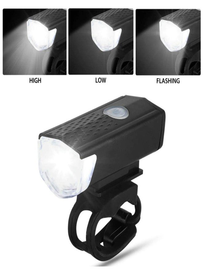 RESHNE 300LM Rechargeable USB LED Bicycle Bike Flashlight LAMP MTB Front Bicycle Cycling Light Headlight (Black) - Image 4
