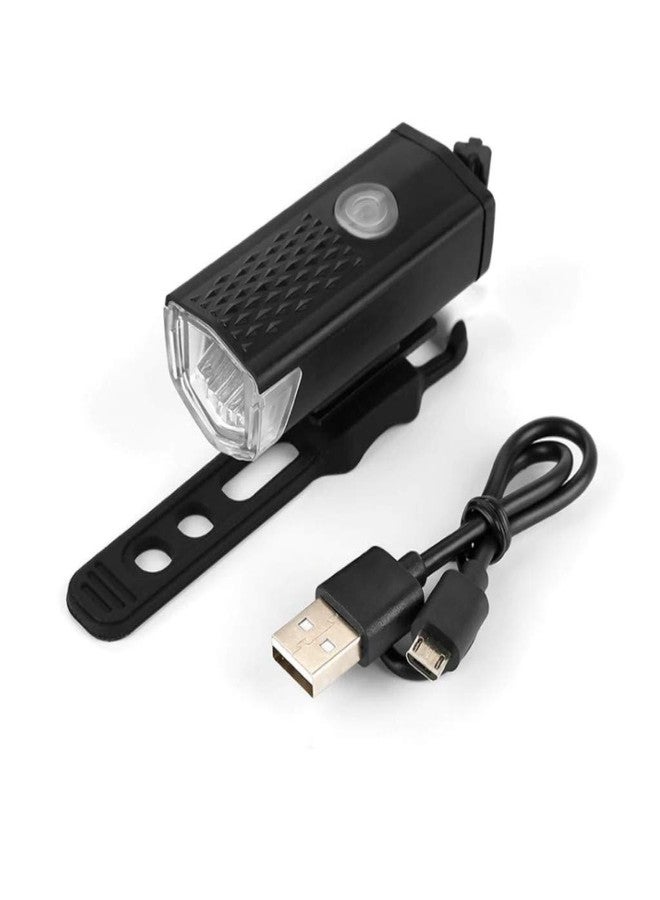 RESHNE 300LM Rechargeable USB LED Bicycle Bike Flashlight LAMP MTB Front Bicycle Cycling Light Headlight (Black) - Image 5