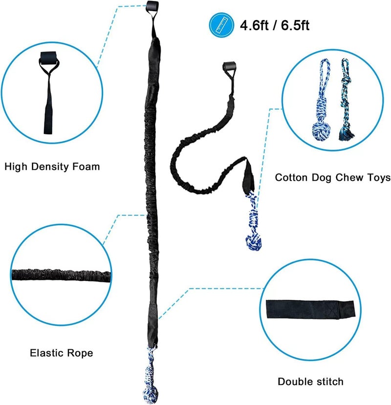QINGFANGLI Spring Pole Dog Rope Outdoor Tug of War Toy for Pitbull Medium to Large Dogs Bungee Hanging Exercise Ropes Muscle Builder Interactive Toys (Dog Rope Toys) - Image 2