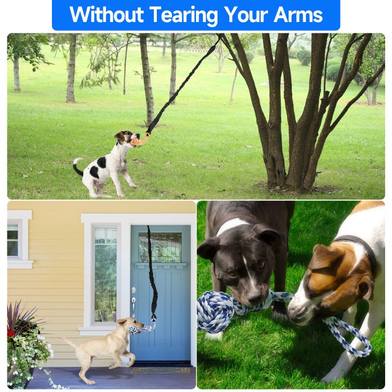 QINGFANGLI Spring Pole Dog Rope Outdoor Tug of War Toy for Pitbull Medium to Large Dogs Bungee Hanging Exercise Ropes Muscle Builder Interactive Toys (Dog Rope Toys) - Image 4