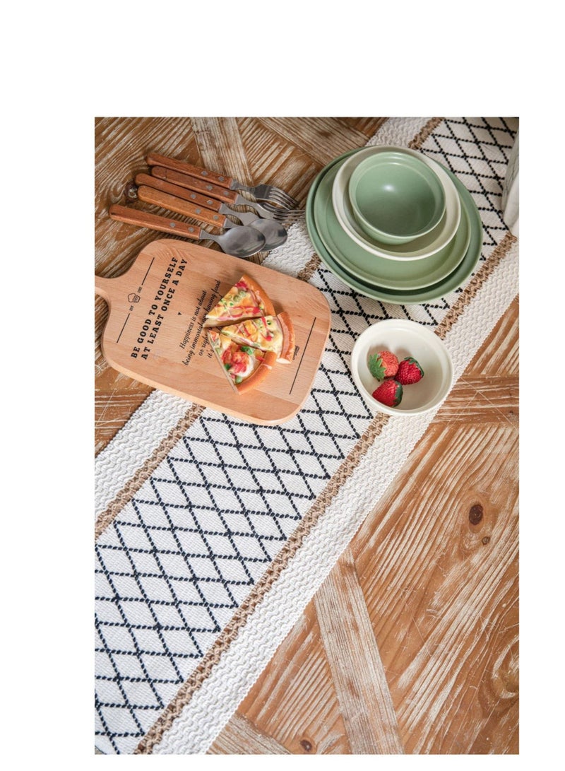 كابتن تيك Table Runner, Boho Table Runner, Perfect for Bohemian Decor, Boho Wedding Table Decor, Hand Woven Off White Table Runners for Dining Room, Coffee Table or Decorations for Home 71x 12 - Image 5