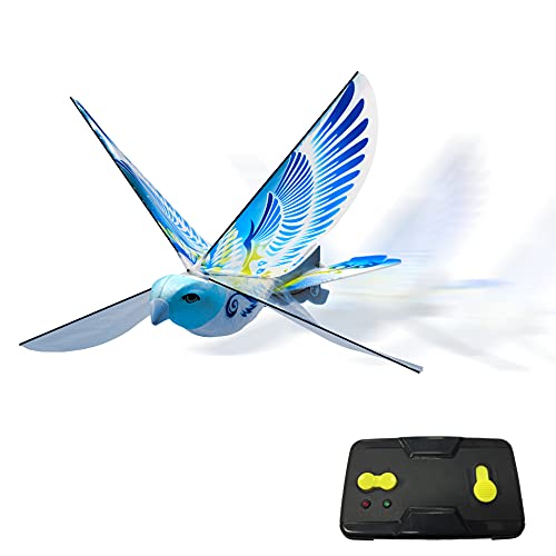 MUKIKIM eBird Blue Pigeon  Flying RC Bird Toy for Kids IndoorOutdoor Remote Control Bionic Flapping Wings Bird Helicopter USB Recharging - Image 1