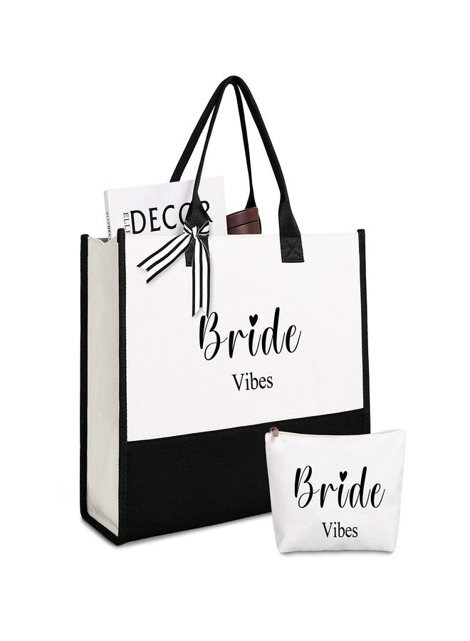 Lamyba Bride Vibes Tote bag, Bride Gifts for Wedding Bridal Shower Bachelorette Party Engagement Honeymoon,Bridal Accessories Newlyweds Present - Image 1