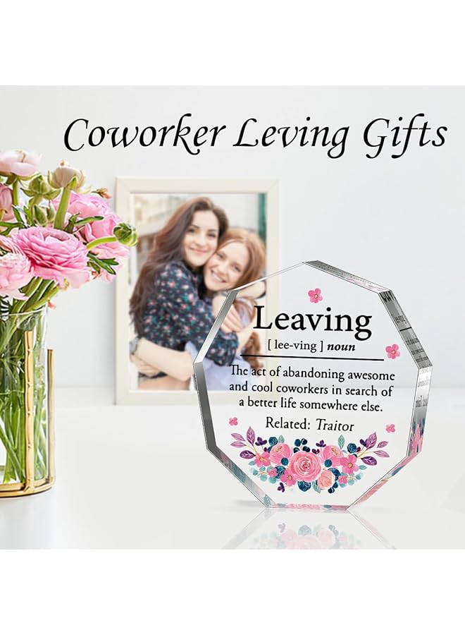 إيروريكس هدايا زملاء العمل للنساء هدايا زملاء العمل الذين يتركون العمل هدايا المكتب هدايا التقاعد هدايا الرحيل هدايا الوداع هدايا الوداع هدايا الوظائف الجديدة للنساء لافتات زخرفية من الأكريليك لزملاء العمل - Image 4