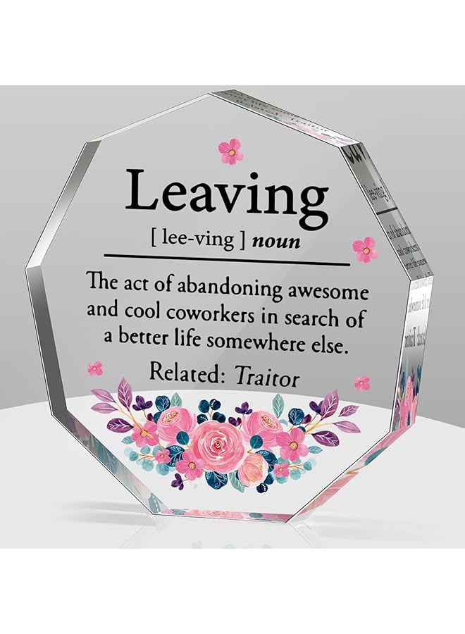 إيروريكس هدايا زملاء العمل للنساء هدايا زملاء العمل الذين يتركون العمل هدايا المكتب هدايا التقاعد هدايا الرحيل هدايا الوداع هدايا الوداع هدايا الوظائف الجديدة للنساء لافتات زخرفية من الأكريليك لزملاء العمل - Image 1
