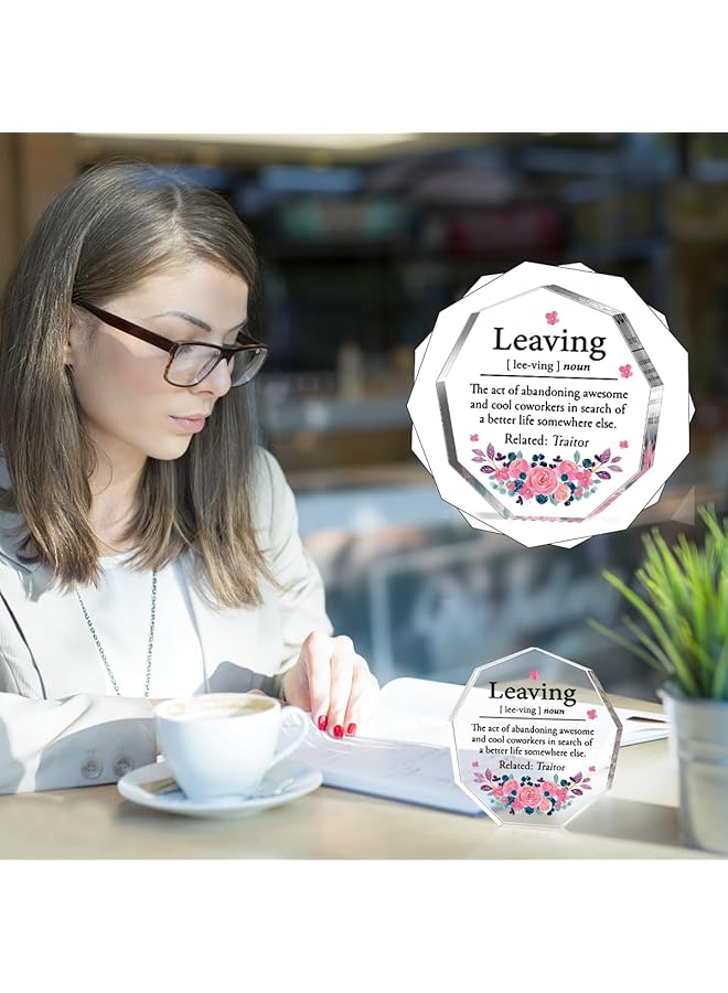 إيروريكس هدايا زملاء العمل للنساء هدايا زملاء العمل الذين يتركون العمل هدايا المكتب هدايا التقاعد هدايا الرحيل هدايا الوداع هدايا الوداع هدايا الوظائف الجديدة للنساء لافتات زخرفية من الأكريليك لزملاء العمل - Image 3
