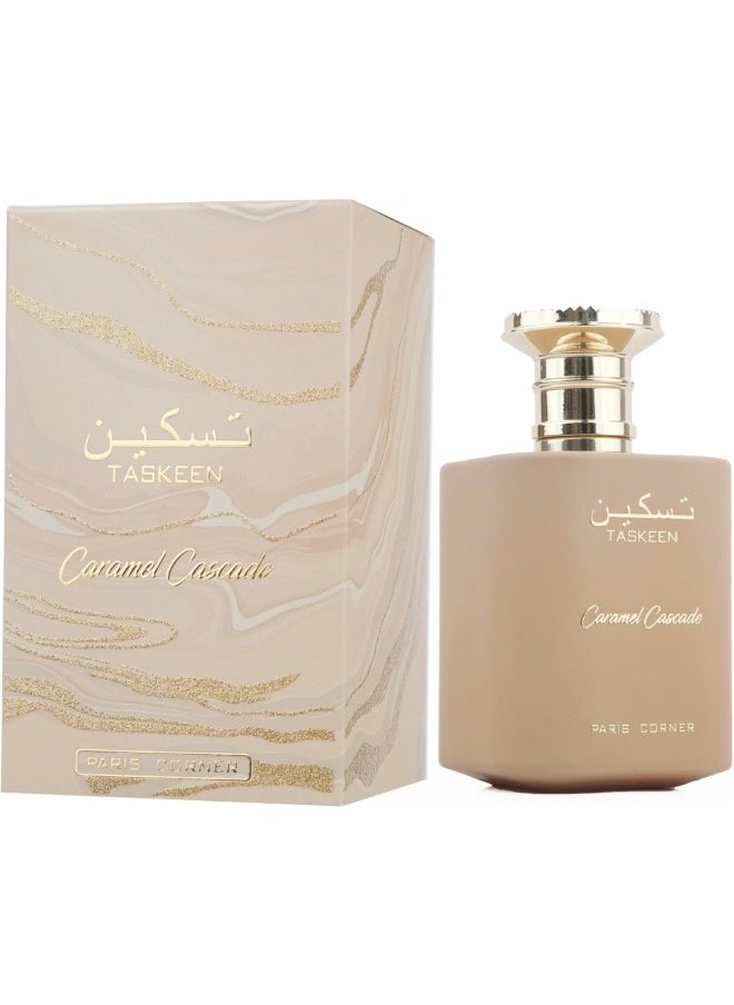 PARIS CORNER - Taskeen Caramel Cascade Perfume By Paris Corner 100 ML EDP Unisex Gourmand Fragrance (Inspired By Bianco Latte) - Image 1