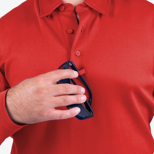 Propper I.C.E Men's Long Sleeve Performance Polo Shirt, Red, Large - Image 3