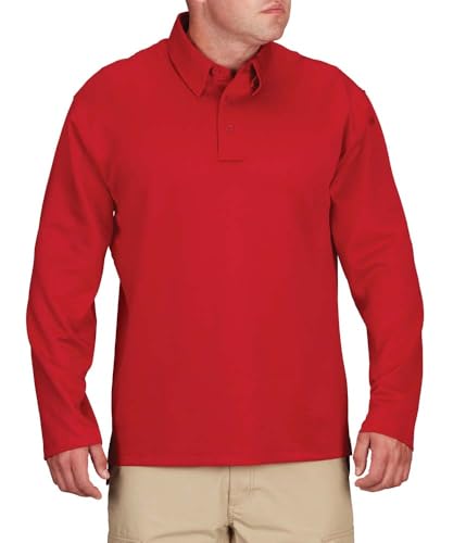 Propper I.C.E Men's Long Sleeve Performance Polo Shirt, Red, Large - Image 5