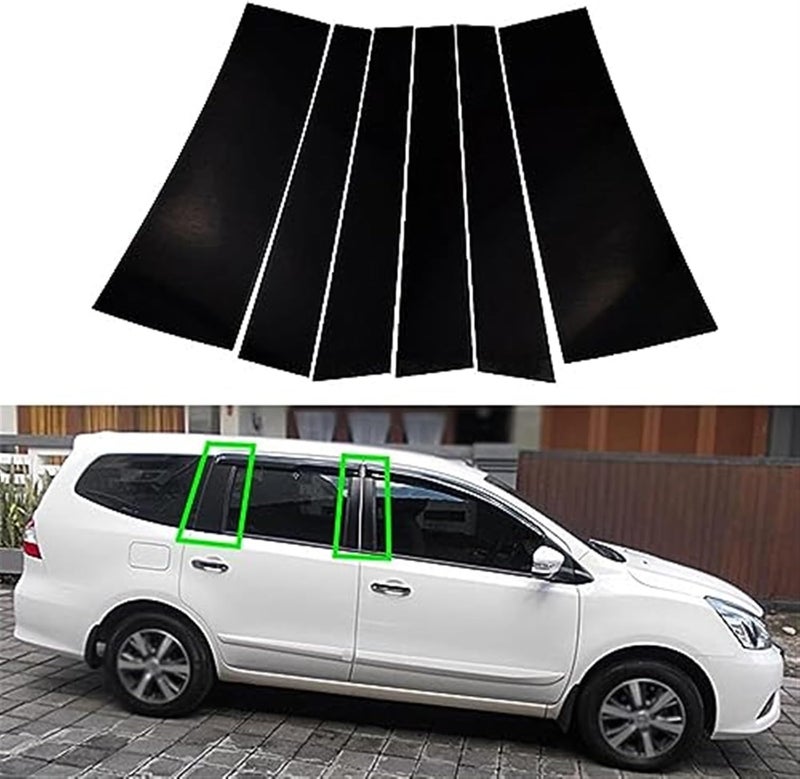 Wivplex Glossy Black Car Window Trim Cover for Nissan Grand Livina - Image 2