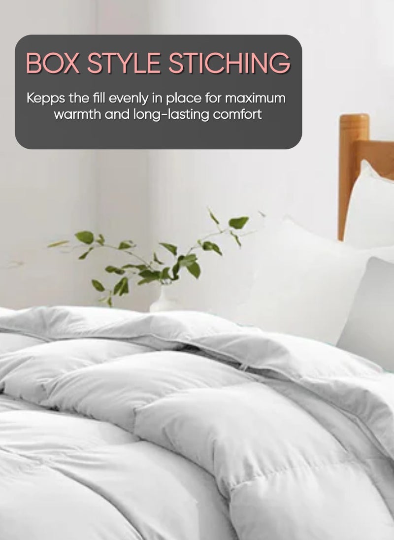 بلوبيري لون أبيض ناعم صلب حجم كينج لحاف ستوكات 240 × 260سم - Image 4