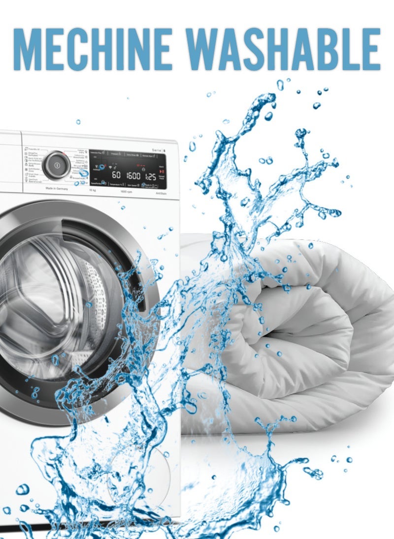 بلوبيري لون أبيض ناعم صلب حجم كينج لحاف ستوكات 240 × 260سم - Image 5