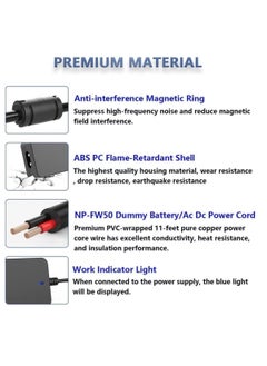 AC-PW20 AC Power Adapter NP-FW50 Dummy Battery Kit for Sony Alpha ZV-E10, A7 Series, A6500, A6400, A6300, A6100, A6000, A5100, RX10 II/III/IV, NEX – Continuous Power for Professional Photography & Videography - pzsku/Z2AEEF693C52172BC45AFZ/45/_/1740566335/09b73cd2-532c-4f2d-ae49-f6d4d61bf963