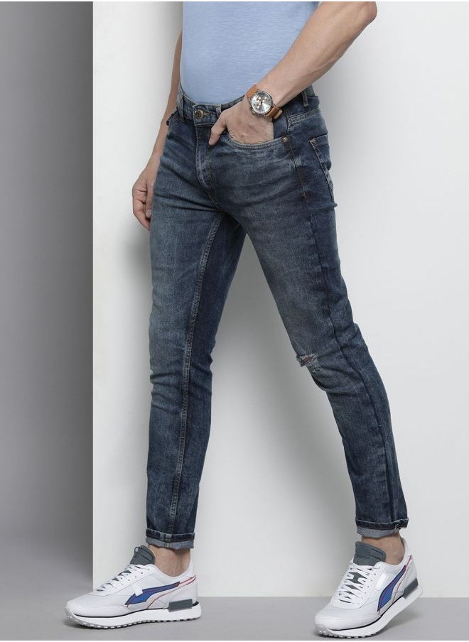 The Indian Garage Co Men Slim Fit Solid Mid-Rise Stretchable Jeans  - Image 2