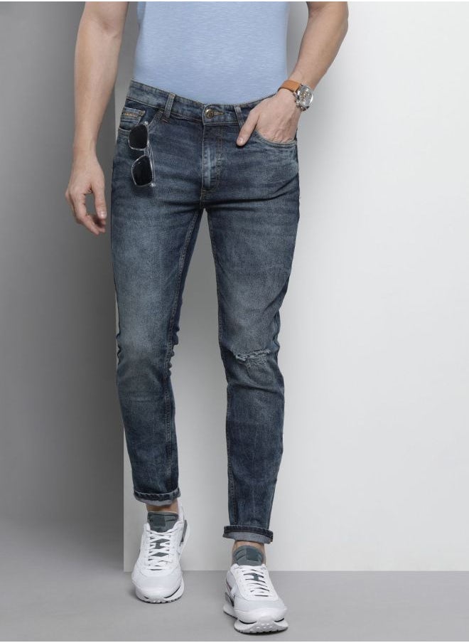 The Indian Garage Co Men Slim Fit Solid Mid-Rise Stretchable Jeans  - Image 1