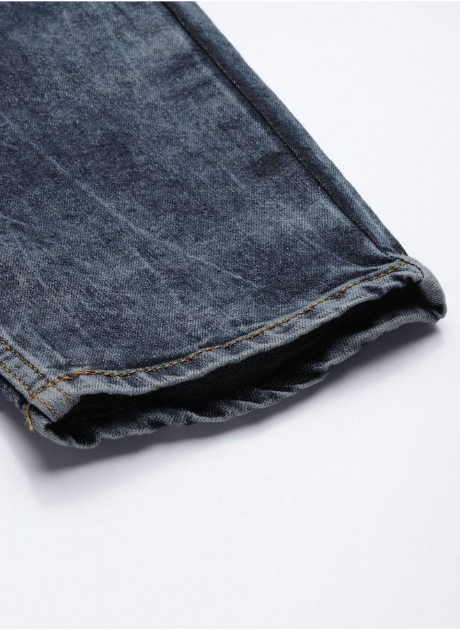 The Indian Garage Co Men Slim Fit Solid Mid-Rise Stretchable Jeans  - Image 4