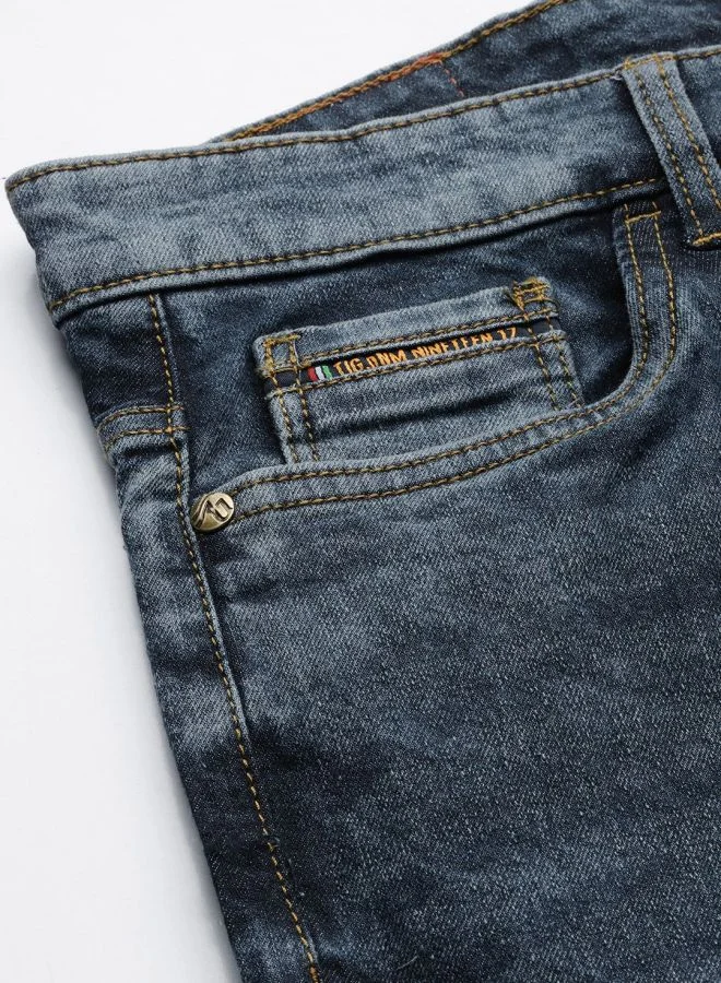 The Indian Garage Co Men Slim Fit Solid Mid-Rise Stretchable Jeans