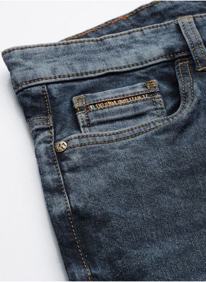 The Indian Garage Co Men Slim Fit Solid Mid-Rise Stretchable Jeans  - Image 3