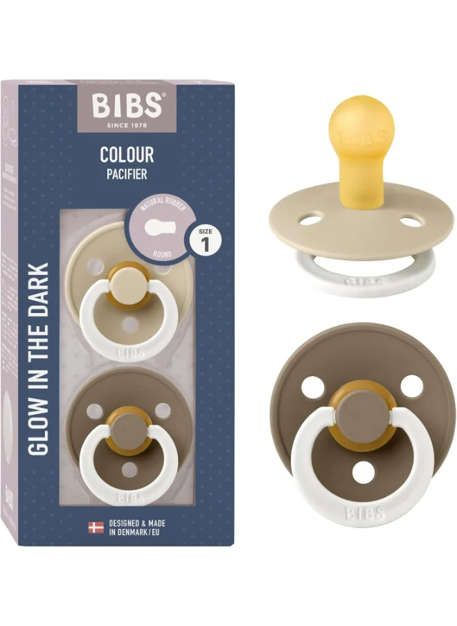 BIBS Pack of 2 Colour Latex S1 Vanilla Glow And Dark Oak Glow
