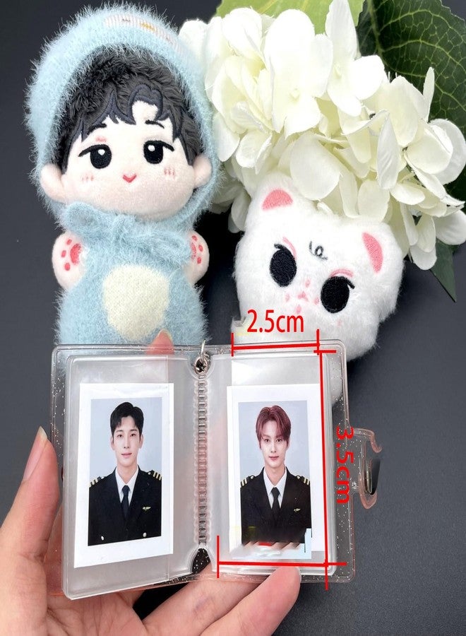 Pmeixcy 4 Pcs Mini Photo Album Keychain, photo keychain, 2.5x3.5cm PVC Insertable Photo Holder, 16-20 Pockets for 1 Inch Instant Photos, Kpop Idol/Couple/Pet Picture Storage - Image 2