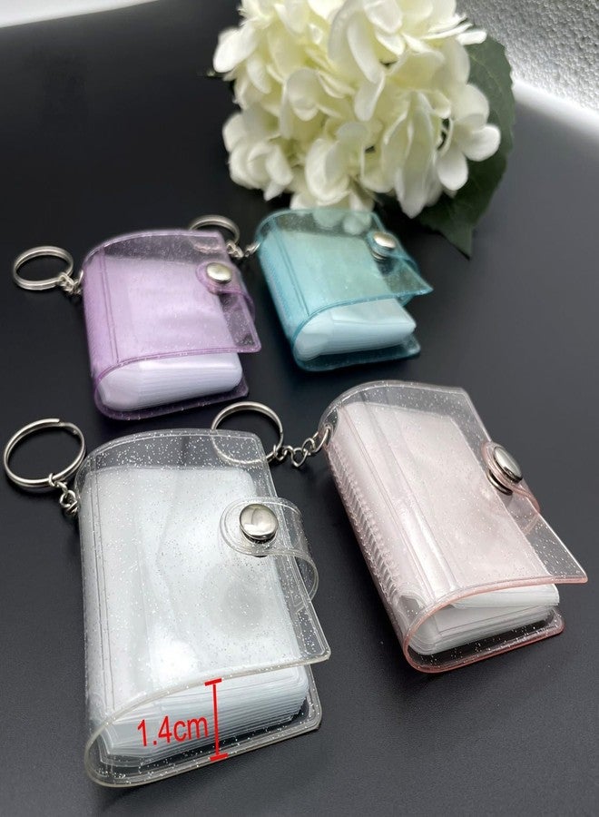 Pmeixcy 4 Pcs Mini Photo Album Keychain, photo keychain, 2.5x3.5cm PVC Insertable Photo Holder, 16-20 Pockets for 1 Inch Instant Photos, Kpop Idol/Couple/Pet Picture Storage - Image 5