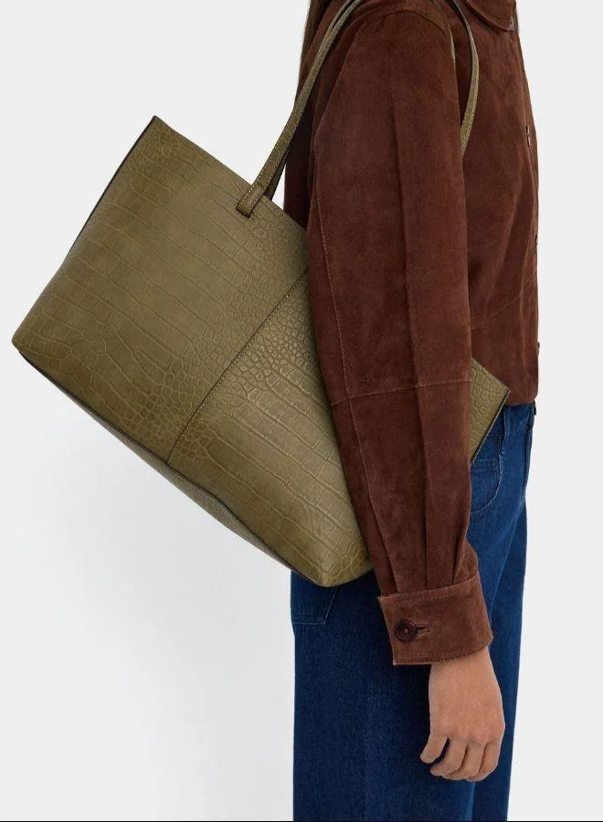 بارفوا حقيبة تسوق منقوشة على حيوانات مع حقيبة