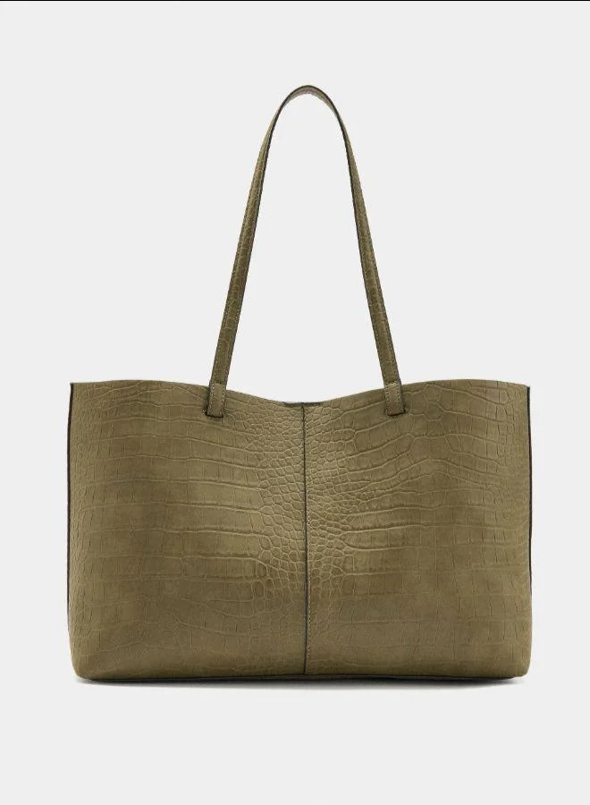 بارفوا حقيبة تسوق منقوشة على حيوانات مع حقيبة