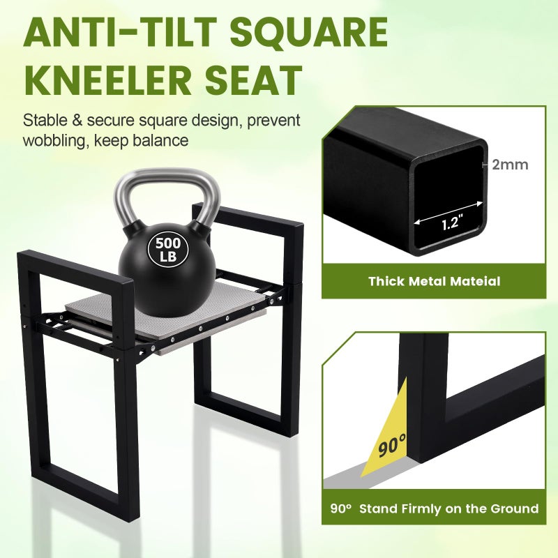 ETICSIPA Garden Kneeler and Seat Heavy Duty 500lbs, Anti-Tip Gardening Stools with 10.5â€ Widen Kneeling Pad for Seniors Gardeners, 2 in 1 Garden Bench for Kneeling and Sitting - Image 5