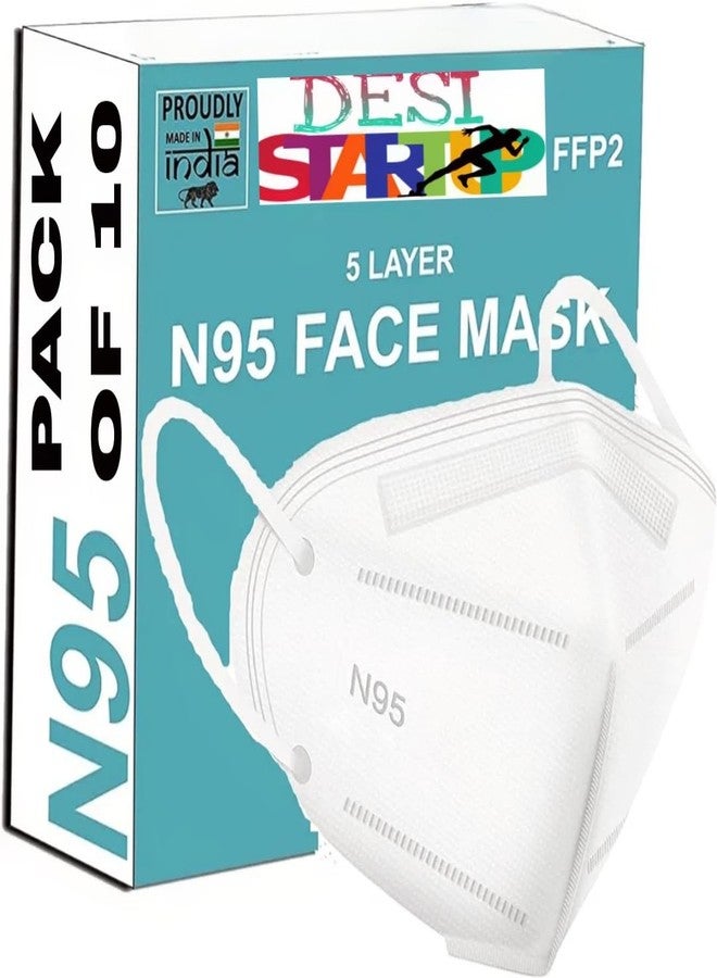 Desi Startup Unisex ISI Certified Non-Woven Fabric Reusable N95 Mask without Valve (White) - Image 1