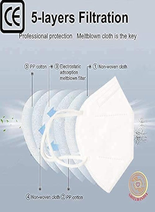 Desi Startup Unisex ISI Certified Non-Woven Fabric Reusable N95 Mask without Valve (White) - Image 3