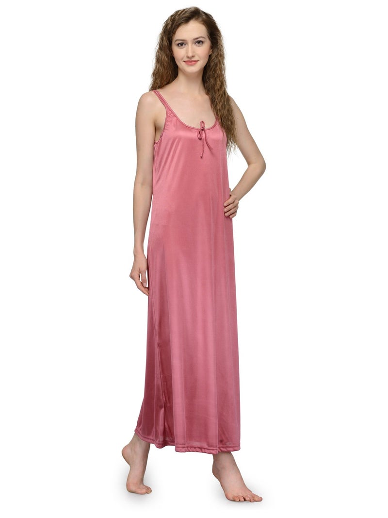 Ananqe Women's Satin Maxi Nighty Collection-Full-Length, 10 Colors, Sizes Xs-6Xl, Carrot - Image 4