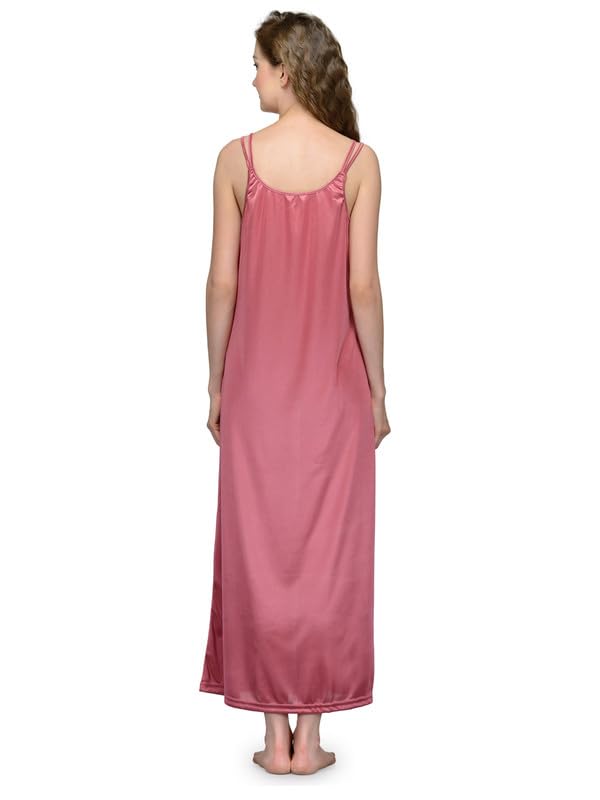 Ananqe Women's Satin Maxi Nighty Collection-Full-Length, 10 Colors, Sizes Xs-6Xl, Carrot - Image 3