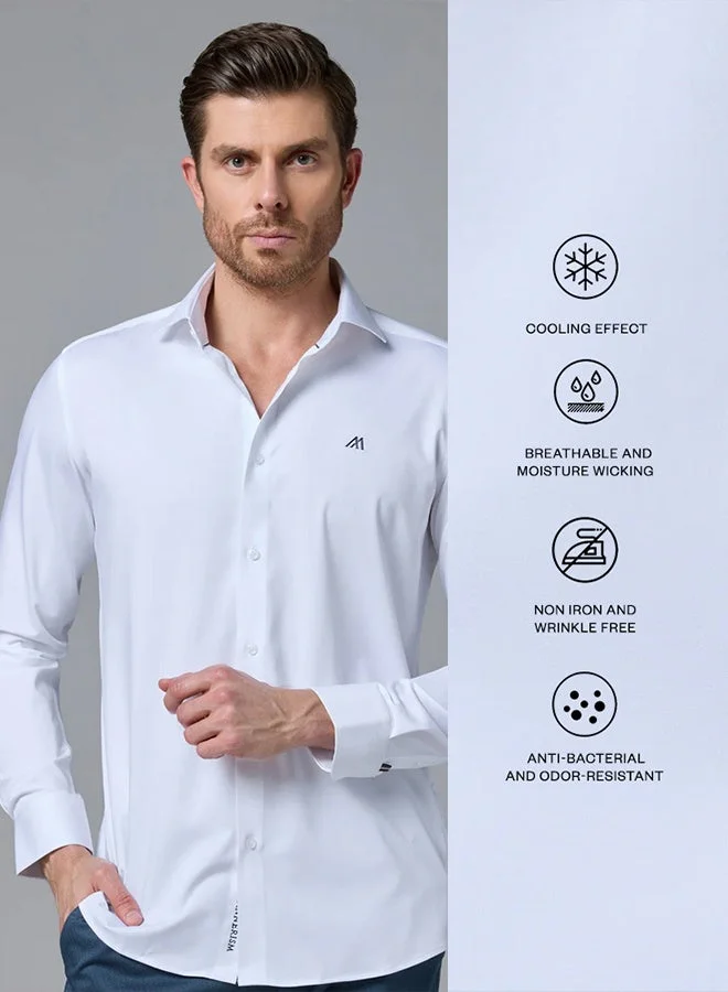 MANNERISM  The Silky Bamboo White Shirt with Natural Softness for Men | Best Price UAE