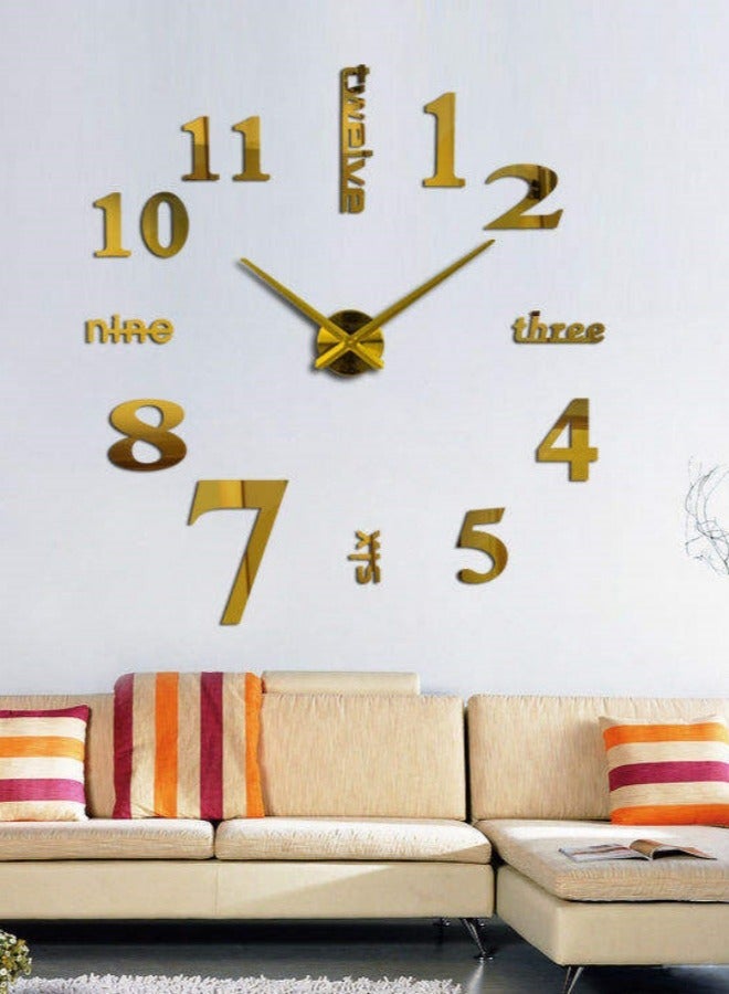 Loquat Modern DIY Large Wall Clock Decal 3D Stickers Frameless Mute Large Wall Clock Mirror Sticker Metal Wall Clock for Home Living Room Bedroom Office Hotel Simple Clock Office Home Decor - Image 5