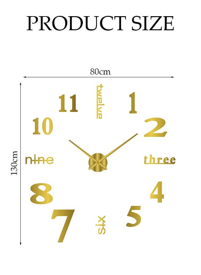 Loquat Modern DIY Large Wall Clock Decal 3D Stickers Frameless Mute Large Wall Clock Mirror Sticker Metal Wall Clock for Home Living Room Bedroom Office Hotel Simple Clock Office Home Decor - Image 4