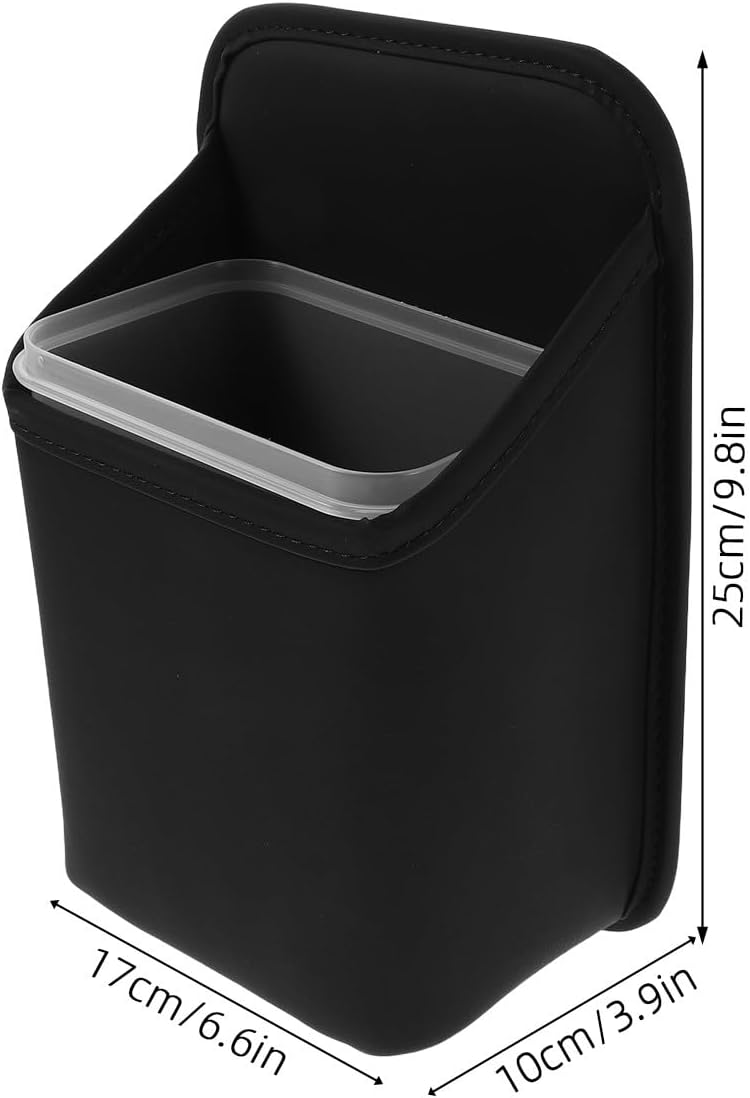 ABOOFAN Car Back Seat Storage Bag Hanging Leather Trash Bag Collapsible Portable Auto Garbage Bin Auto Seat Storage Pouch Trunk Organizers For Cars Suvs Trucks - Image 1