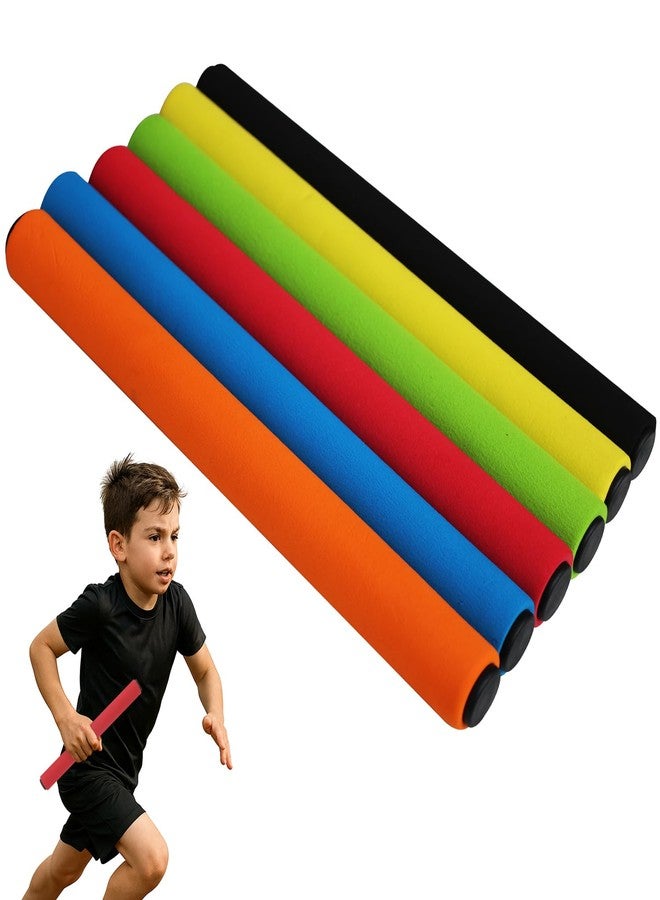 GISCO Batons Set of 6 | Track & Field Foam Relay Race Batons for Athletics Practice | Race Equipment for Running Race Team | Multicolour - Image 1