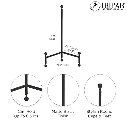 TRIPAR Modern Tripod Easel Display, Black Finish - Lightweight & Durable Design - Perfect for Displaying Decorative Pictures, Artwork, Plates, Tiles, & More (12 Inch) - Image 3
