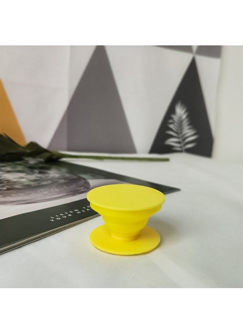 Cartoon Airbag Bracket Special-shaped Acrylic Printing Custom Desktop Lazy Telescopic Painted Epoxy Airbag Bracket-Color:Round Plane-yellow (Environmentally Friendly Material)-Style:Bare Bracket-surface Cover With Acrylic Adhesive (double-sided Adhesive)