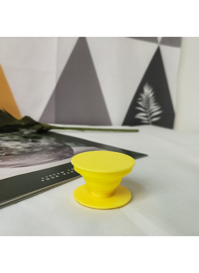 Generic - Cartoon Airbag Bracket Special-shaped Acrylic Printing Custom Desktop Lazy Telescopic Painted Epoxy Airbag Bracket-Color:Round Plane-yellow (Environmentally Friendly Material)-Style:Bare Bracket-surface Cover With Acrylic Adhesive (double-sided Adhesive) - Image 1