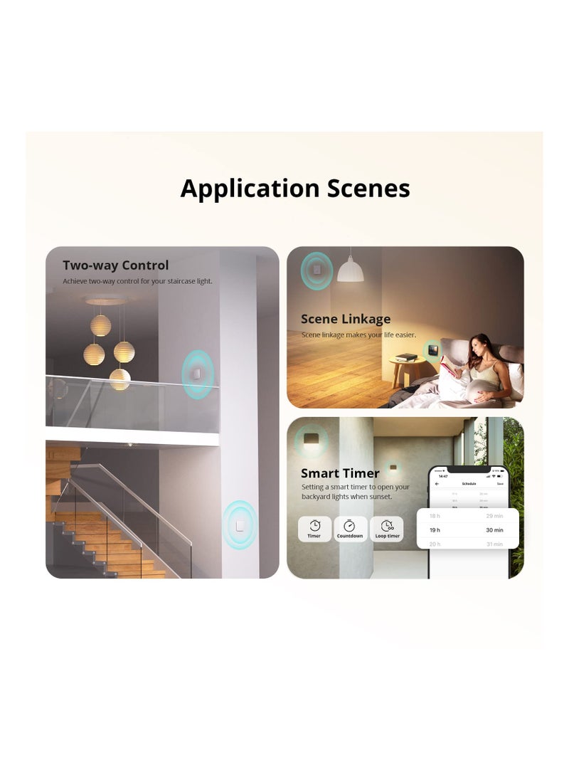Generic - Smart Light Switch (2-Way) Compatible with Alexa, Google Home, SmartThings Hub, and Zbbridge-P; No Neutral Wire Needed, Voice Control for Easy Light Management. Hub Required. - Image 1