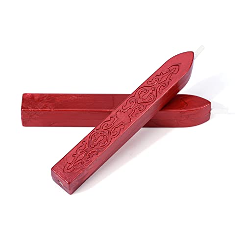 Yoption 5Pcs Sealing Wax Sticks, Vintage Totem Fire Manuscript Flashing Wine Red Wax Seal Sticks with Wicks, Sealing Wax for Wax Seal Stamp - Image 4