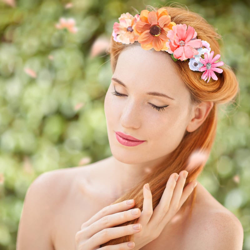 Cindeer 217 Pieces Flower Mini Silk Heads Fake Rose Daisy Faux Flowers for Crafts Rose Flowers Plum Blossom Heads Sunflower Daisy Wedding Decoration for Halloween Home Wedding  2-4 cm (Assorted Colors) - Image 4