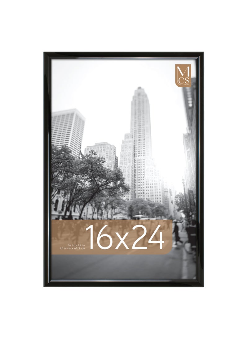 MCS MCS Trendsetter 16x24 Poster Frame Black HighGloss Vertical  Horizontal Wall Hanging Large Picture Frame for Photos Posters  Art Prints 1Pack 