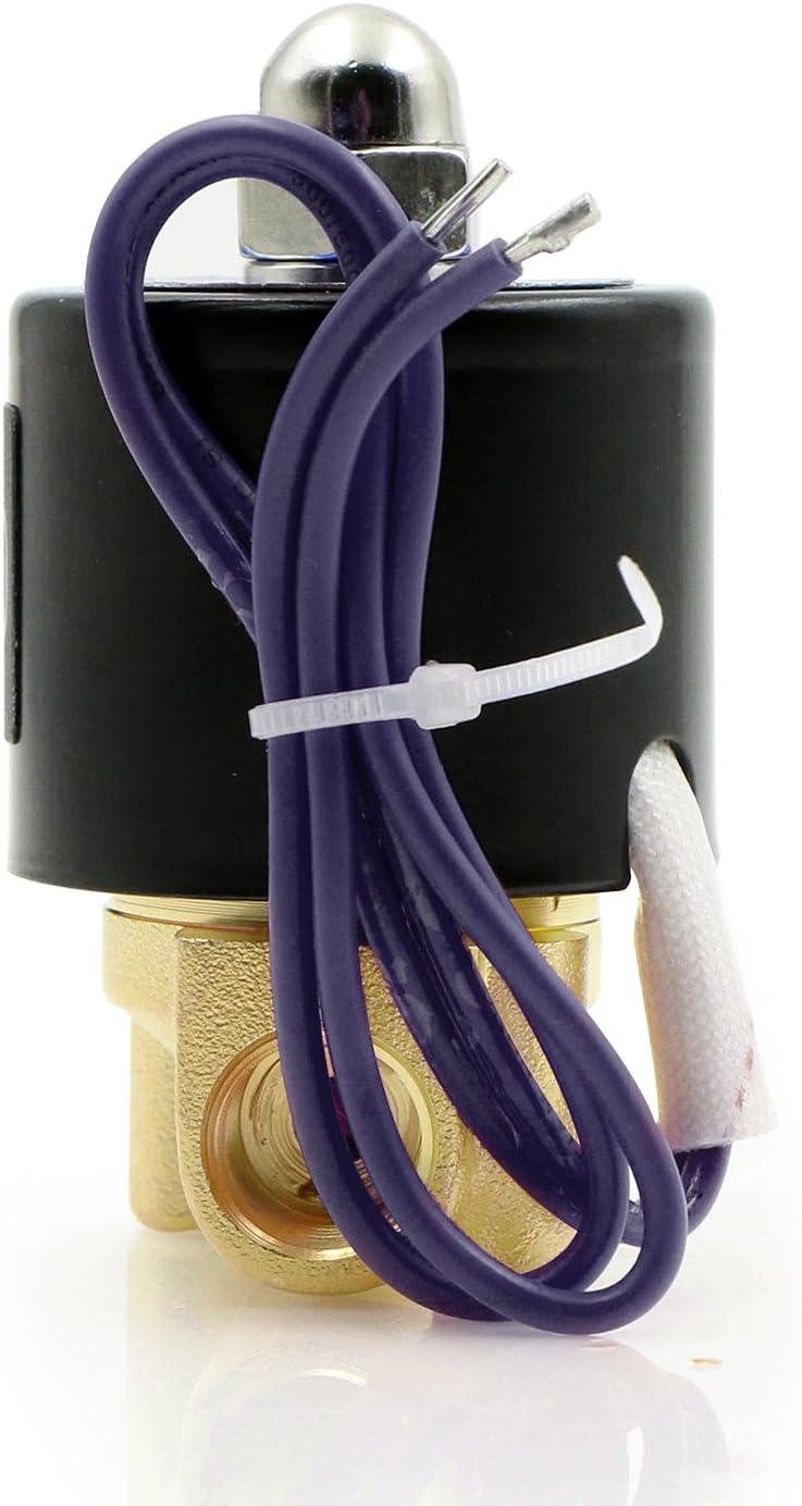 U.S. Solid 1/4" Brass Electric Solenoid Valve - 12V DC, VITON Gasket, Direct Acting, Normally Closed for Air, Gas, Fuel Applications - Image 4